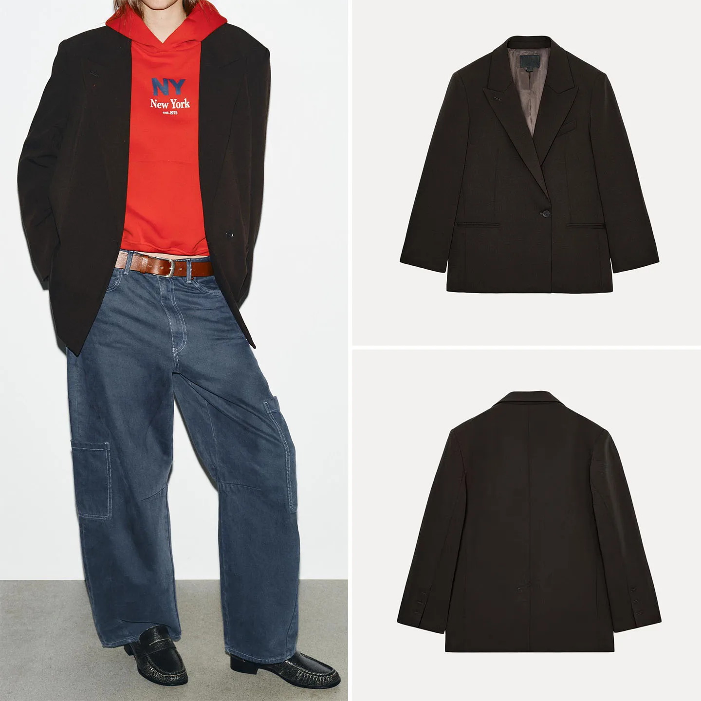 

Faionable Loose Double-breasted Suit Jaet Women's Autumn 2025 New Arrival Z Ladies ort Outerwear Casual Long Sve