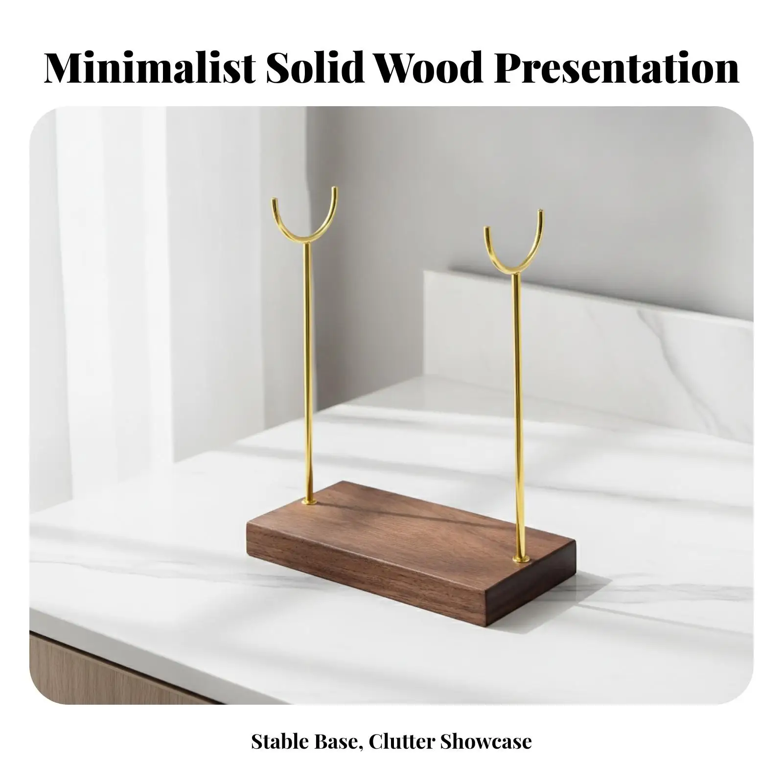 Jewelry Display Stand Accompanied by Wood Base Simple for Retail Counter