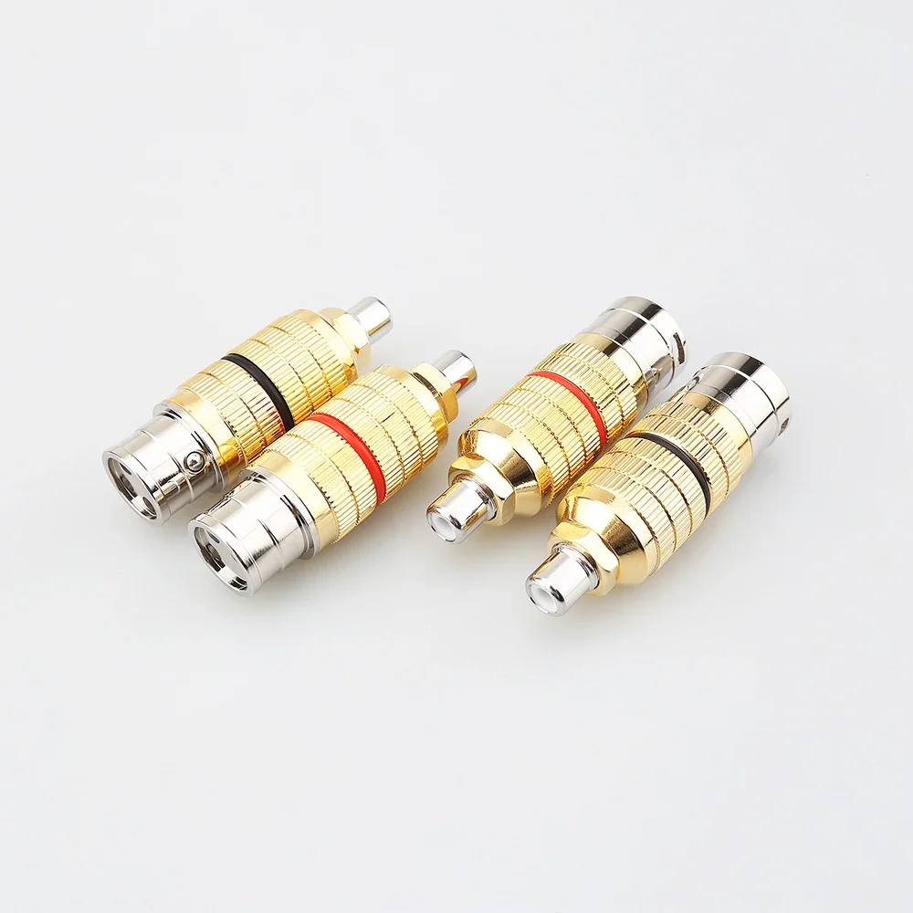 Cartões-CGF XLR soquete conector do adaptador de áudio, 3 pinos, macho para fêmea conversor, RCA fêmea, HIFI, suportado para microfone e alto-falante