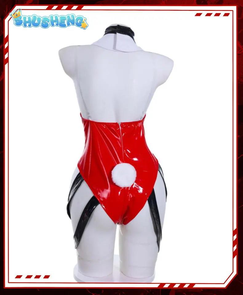 

Asuka Langley Soryu Bunny Girl Cosplay Costumes Game EVA Uniform Red Jumpsuits Role Play Outfit Halloween Carnival Suit Women