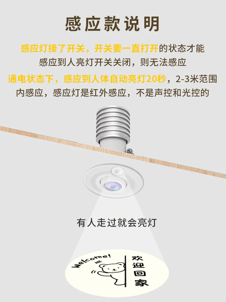 Downlight welcome home projection light