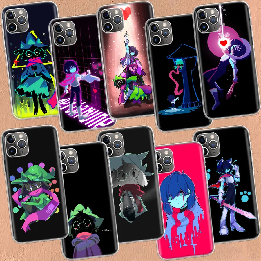 Deltarune Ralsei By Lileaves Black Clear Case For iPhone 11 13 14 Pro 15 16 Pro Max 12 Mini 16E XR X XS Max Phone Funda Soft TPU