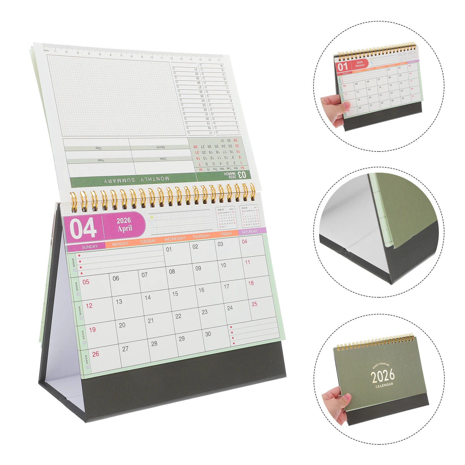 

Desktop Calendar Mini 2025-2026 Standing Small Planner Flip Compact Daily Turn The Page