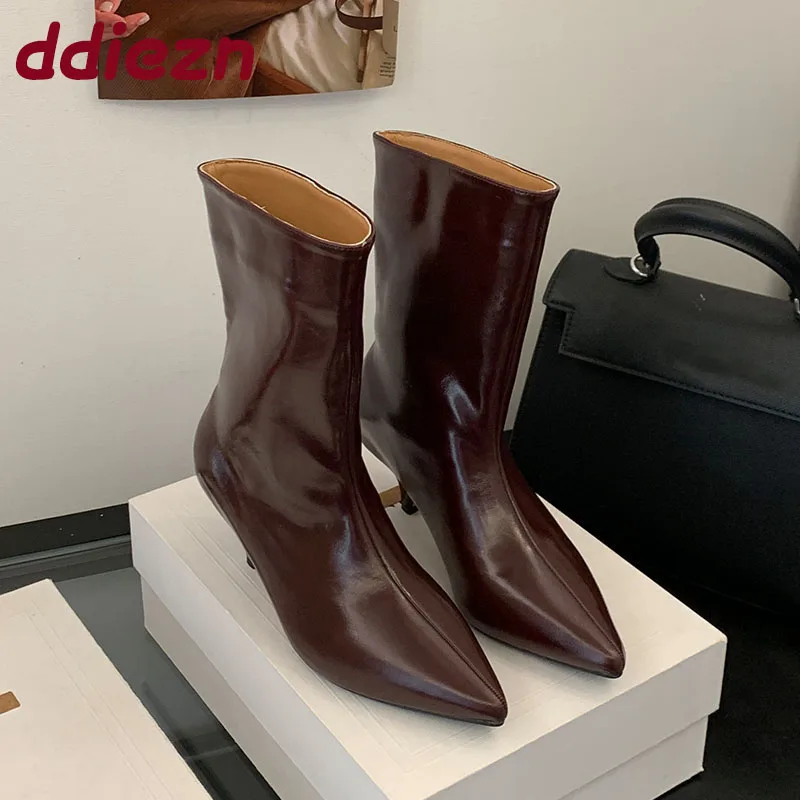 

Модные женские ботильоны с острым носком и туфли на низком каблуке, женская обувь без шнуровки, женские короткие ботильоны в стиле вестерн, туфли-лодочки