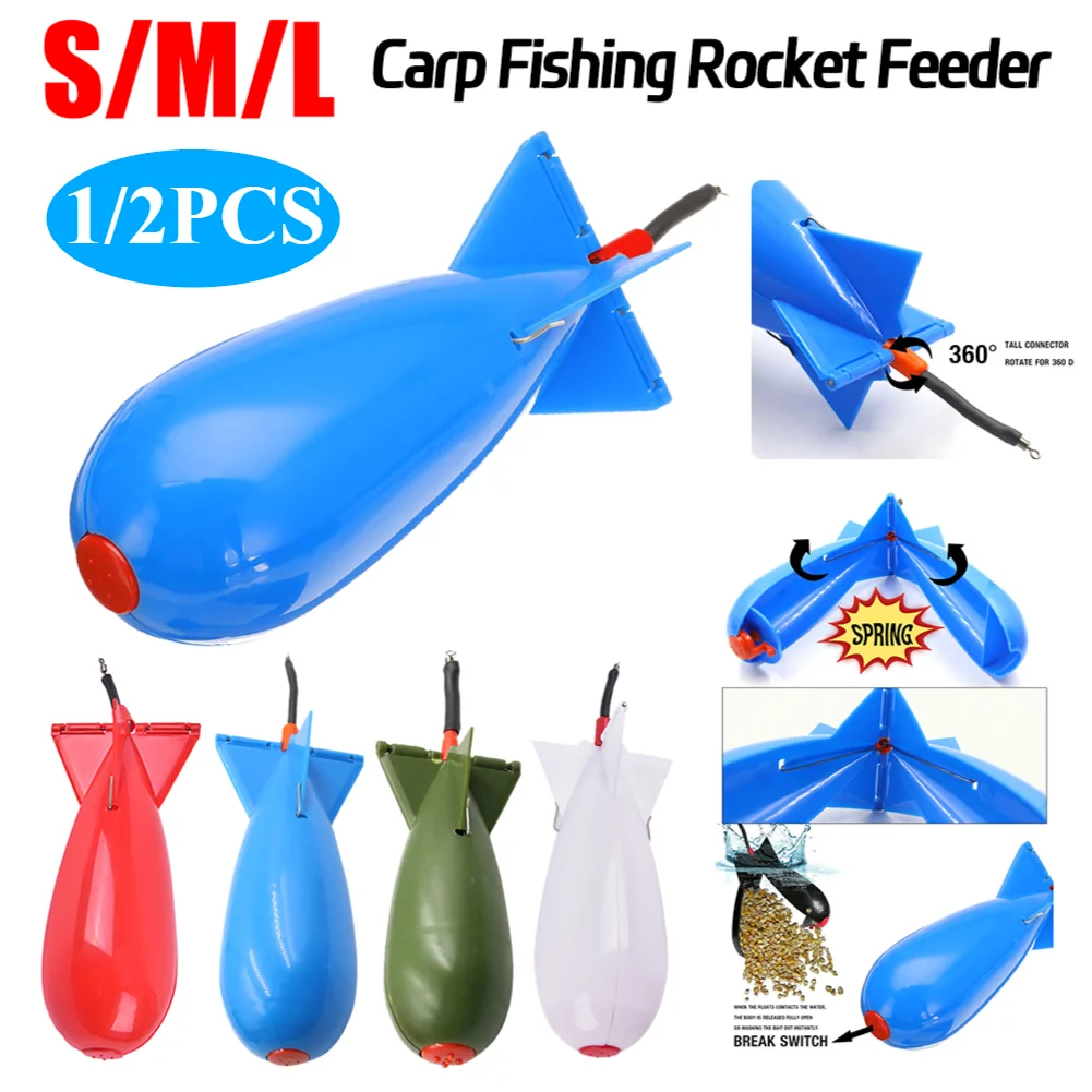 ปลาคาร์พตกปลา Rocket Feeder Spod Bomb Float Lure เหยื่อ Spomb Pellet Feeders Fishing Tackle Feeders อุปกรณ์ตกปลา