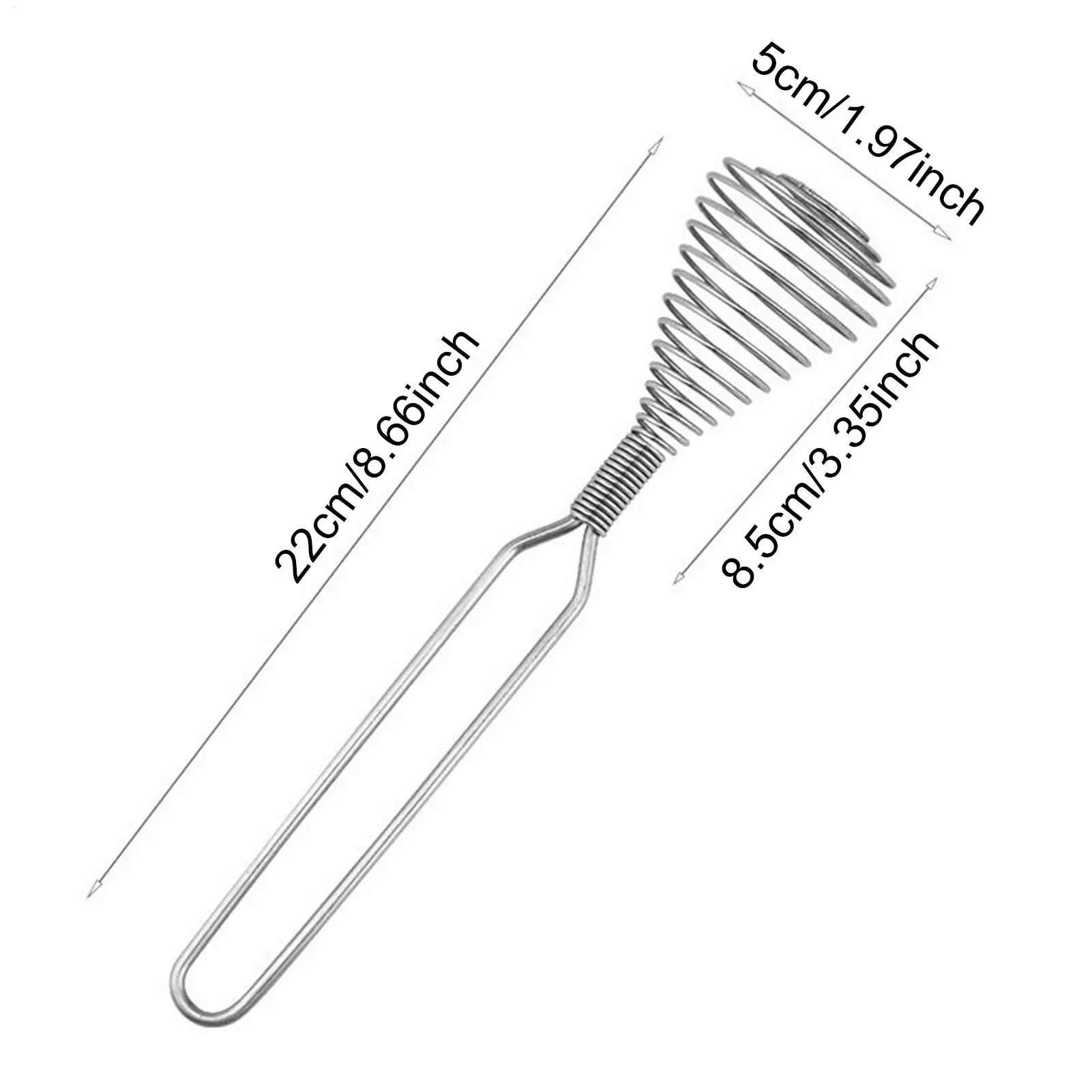 Stainless Steel Hand Whisk Spring Coil Egg Beater Wire Whisk Kitchen Gadget for Cooking Baking Mixing Frothing Milk Cream Dough view 6