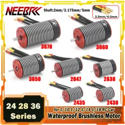 2430 2435 2838 2847 3650 3660 3670 Brushless Motor Waterproof for 1/12 1/14 RC Car Racing Off-Road Wltoys 144001 Traxxas Redcat