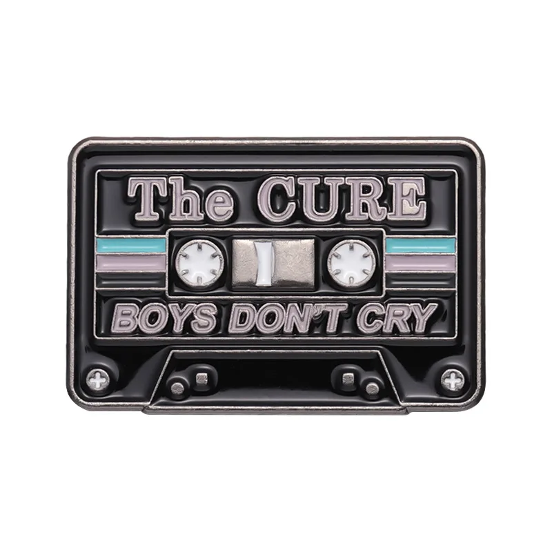Magnetic tape music series, metal brooch, clothing accessories, necklaces, English styling, versatile accessories, badges