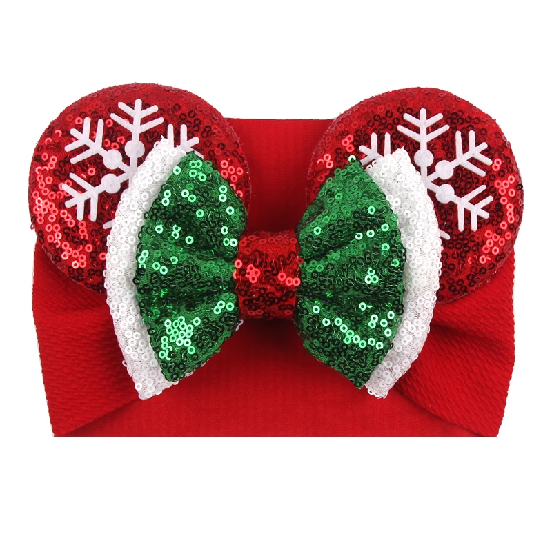 2024 Disney Christmas Mouse Ears Headwrap For Baby Festival Sequin 5