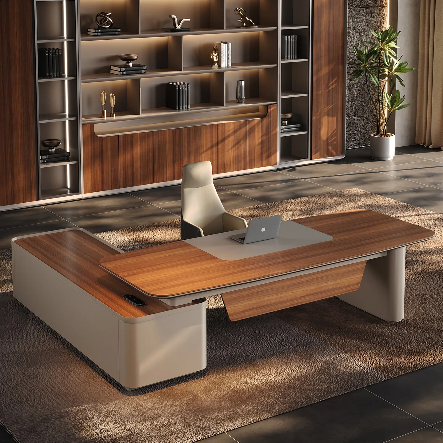 High End Modern Luxury Executive Desk Chair Combination Modular Design E0 Level Wood Healthy Office Furniture for CEO/Director