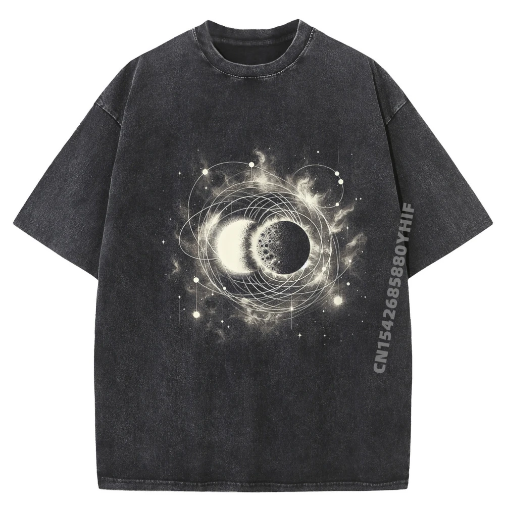 

Interstellar Connection Men Is Moon Tops Tees Men Graphic T-shirt Gift Idea Funny Shirts Mens Trendy Washed Clothes