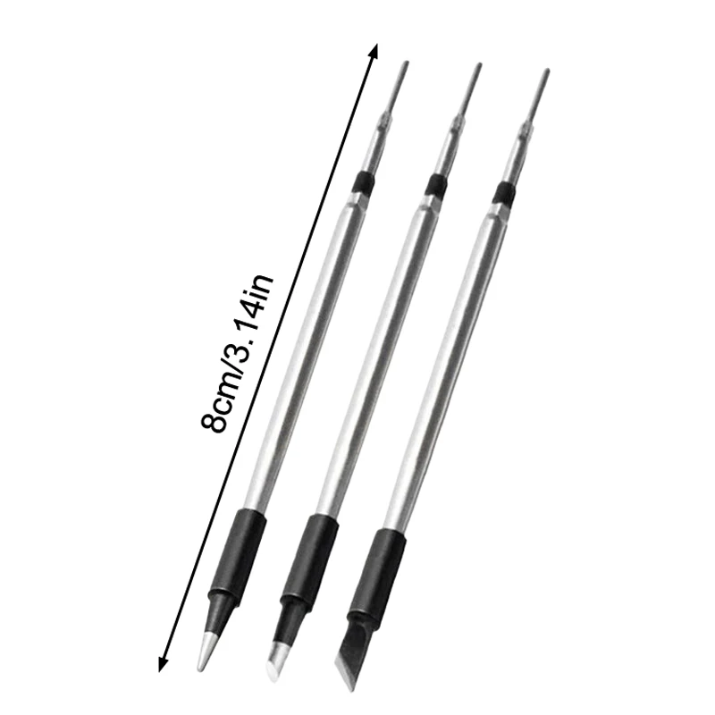 B*3Pcs Silver Soldering Iron Tip USB Soldering Iron Tip 8cm 5V Battery Soldering Iron Tip Soldering Rework Accessories