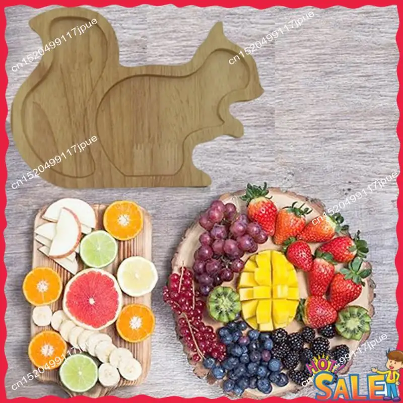 BOFO-placa de aperitivos D, ahorro de espacio, almacenamiento de ardilla, bandeja de aperitivos de madera, bandeja de fruta de pera, contenedor de nueces, vajilla, piezas de repuesto