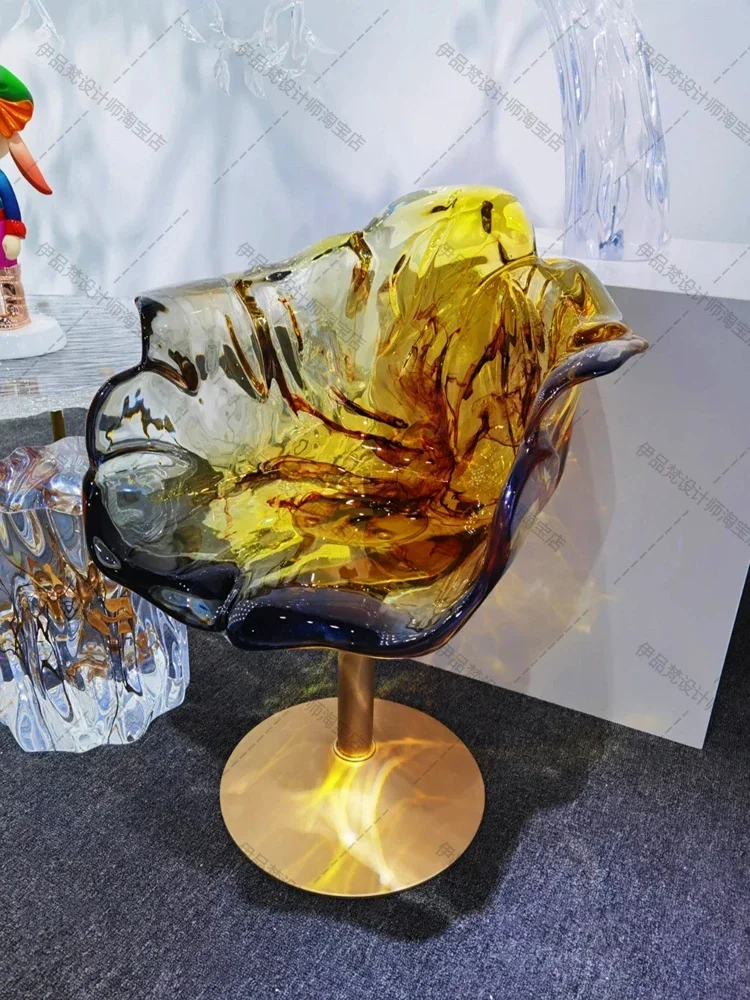 Petal Chair Transparent Flower Chair Light Luxury High-End Design Sense Cosmetic Chair