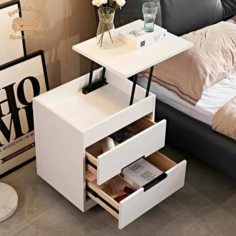 Simple modern bedside table Bedroom cabinet Bedside small cabinet Nordic multi-functional lifting bedside storage cabinet Locker