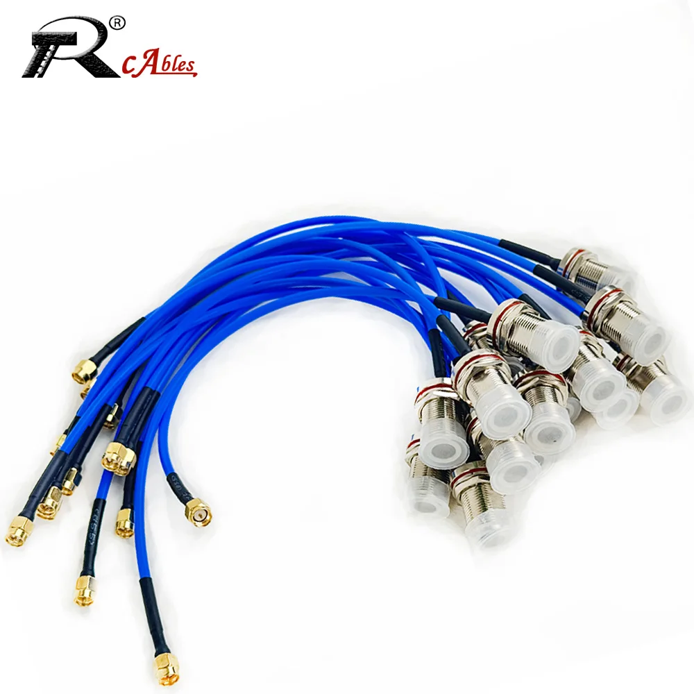 RF Coaxial RG402 Cable L16N To SMA Male Female Connector Semi-rigid Flexible RG402 RG141 0.141' Coax Pigtail With Blue Jacket