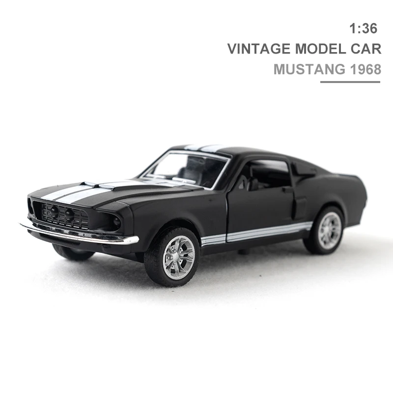 1:36 aleación Diecast Mustang GT clásico Vintage coche modelo tirar hacia atrás coche vehículo en miniatura réplica para colección regalo para chico
