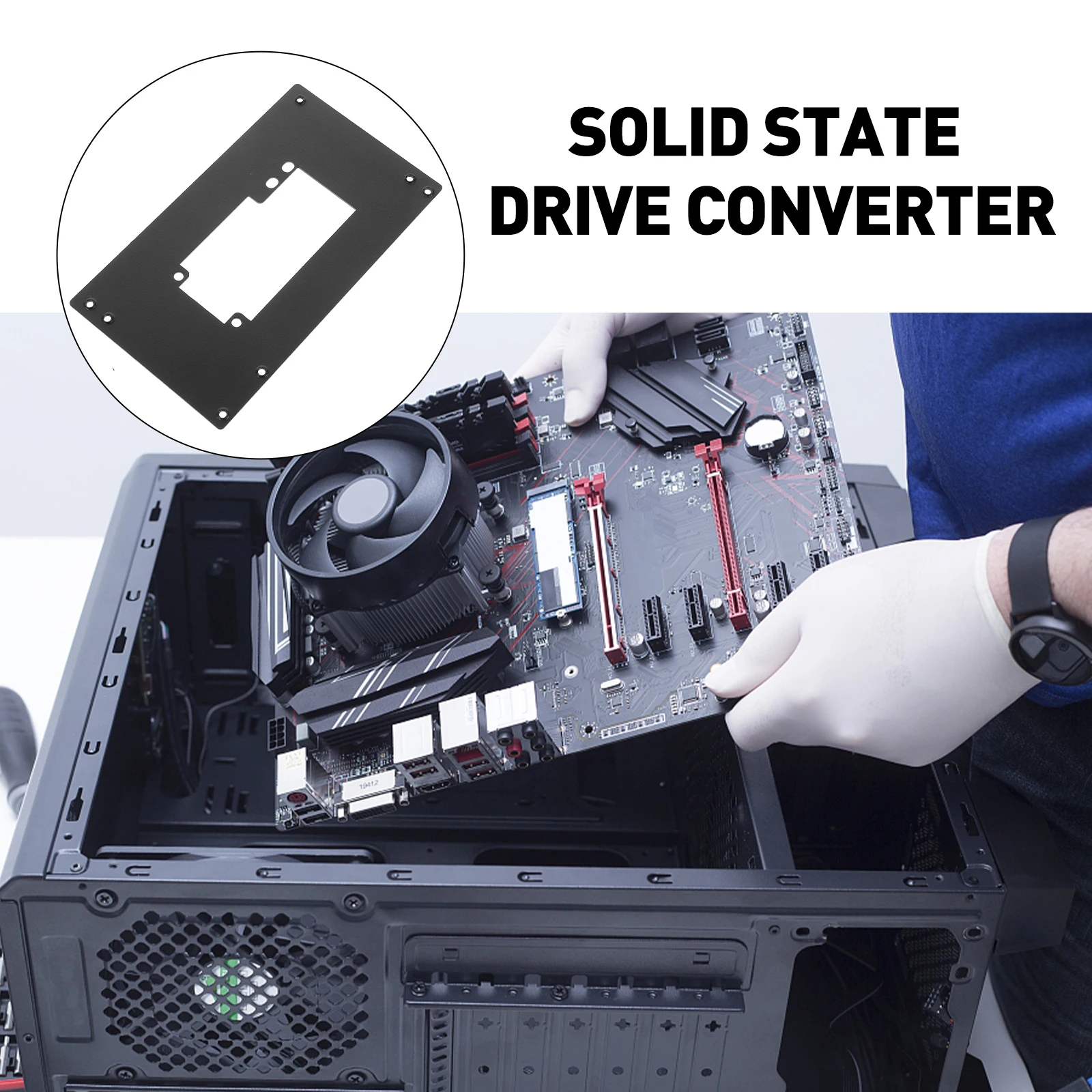 

Aluminum ATX Bracket Converter Atx To Bracket Adapter Baffle Desktop Case MountingBracket Black Color
