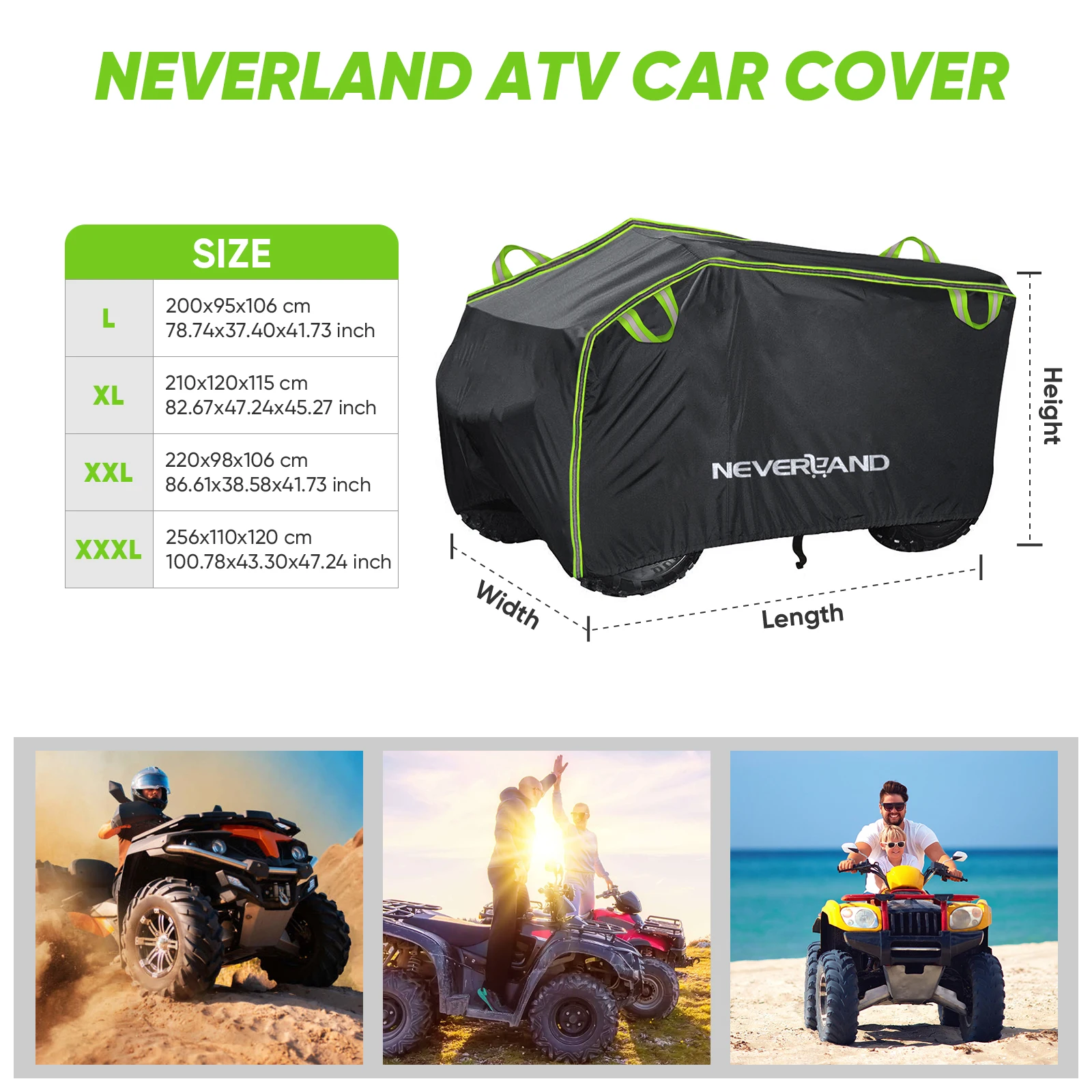 ATV QUAD UTV Accessorice Motor Quad Bike Abdeckung Fall Wasserdicht Regen Staub Anti-UV Wind Schützen Für Polaris CF Moto go kart Yamaha