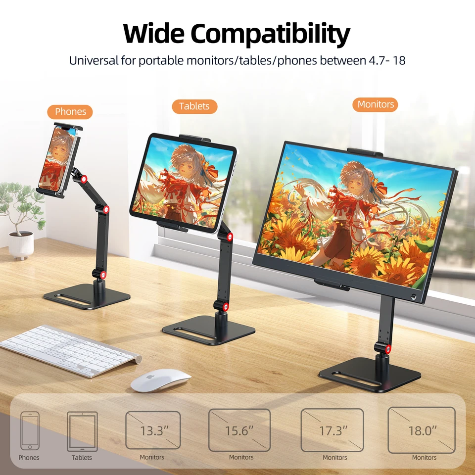 完璧なポータブルモニタースタンド 15.6インチ 16インチ 17.3インチ 18