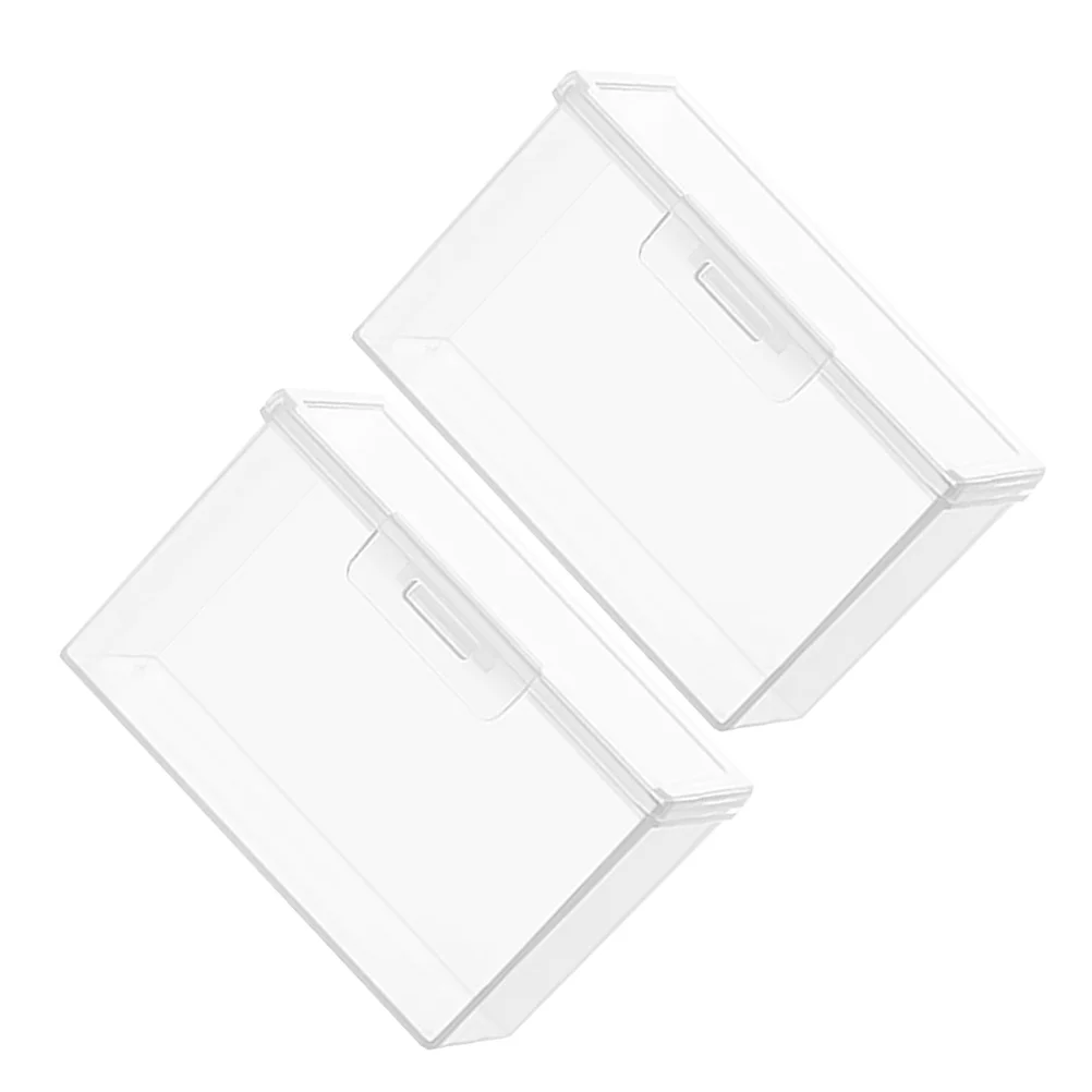 2 Pcs Card Storage Box Playing Holder Blank Cards Clear Cases Plastic Plaything Home Crafts Small