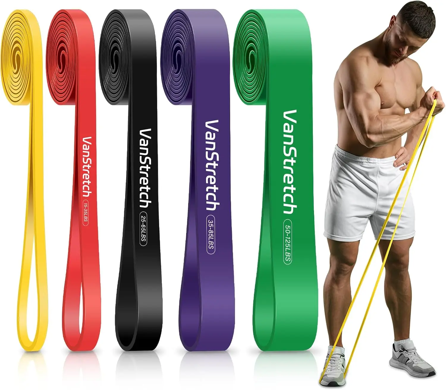 

Resistance Bands for Working Out,5-Level Elastic Pull Up Assistance Bands Set for Men & Women,Exercise Bands for Home Workouts,Fitness,Training & Physical Therapy