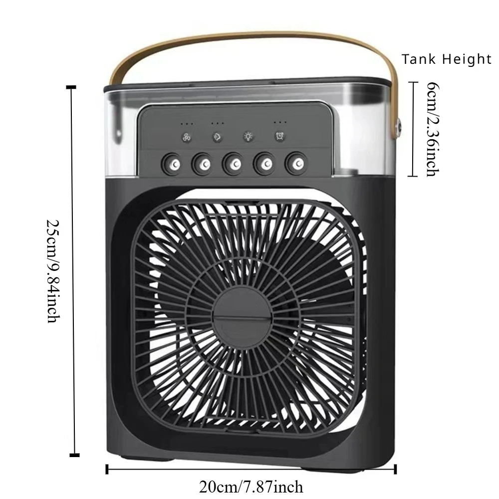 Multifunctional Desktop Fan LED Night Light Air Humidifier Silent Three Gear Adjustable  Air Cooler Household Office Cooling Fan image 6