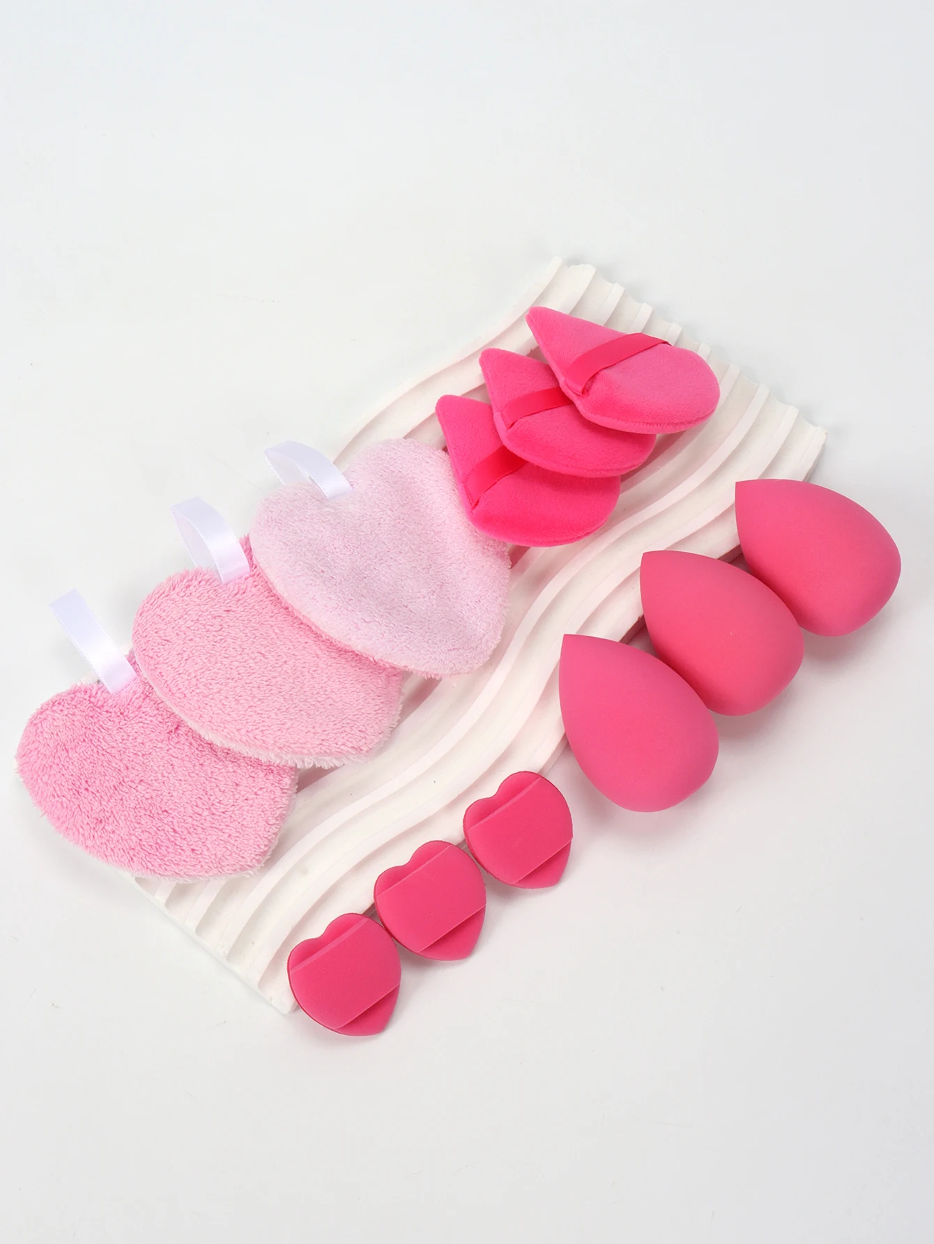 ชุดฟองน้ำทำความสะอาดผิวหน้าและล้างเครื่องสำอาง 12 ชิ้น ใช้ซ้ำได้ ฟองน้ำล้างเครื่องสำอางแบบสองด้าน ชุดเครื่องมือแต่งหน้า