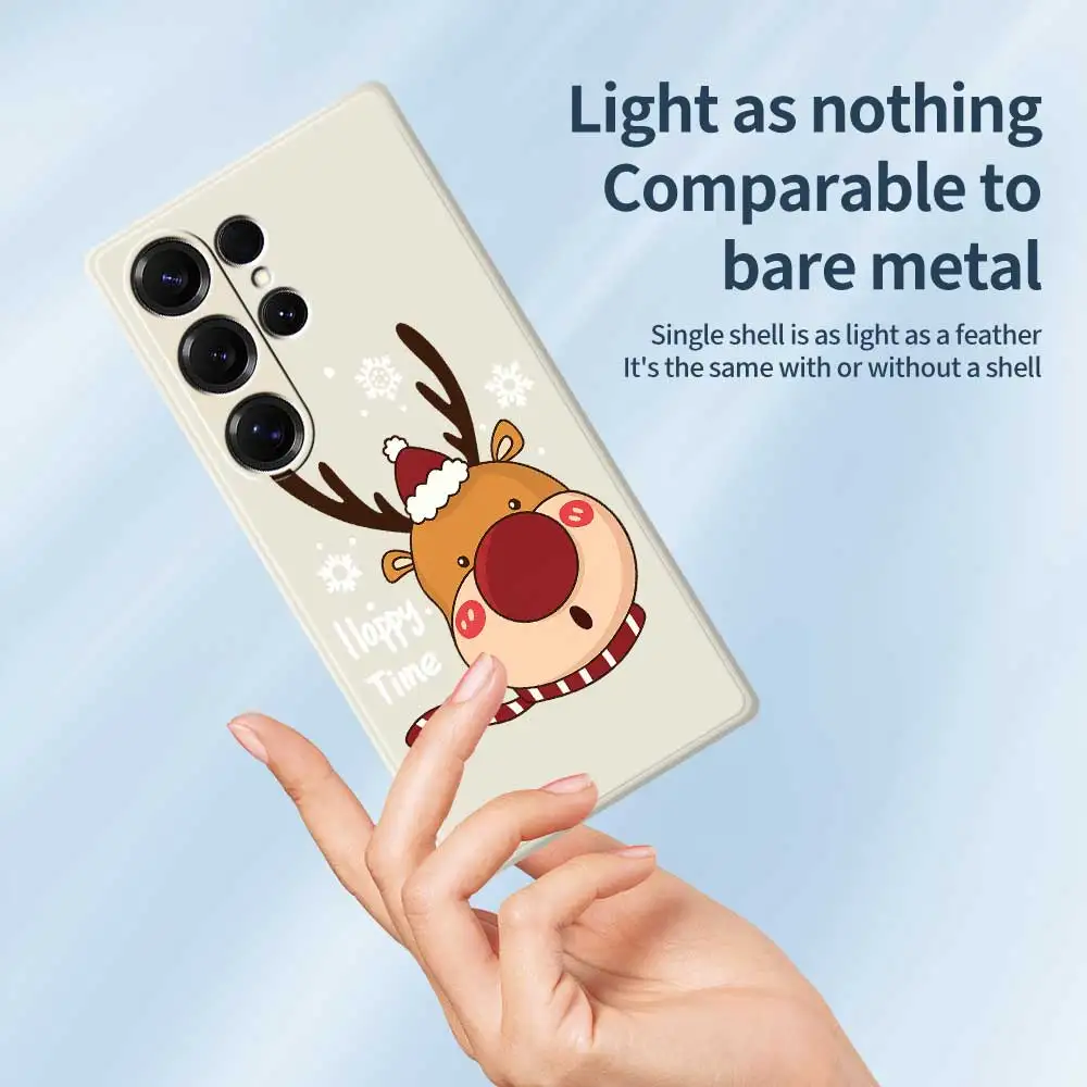 คริสต์มาสReindeerสําหรับSamsung Galaxy S25 S24 S23 S22 S21 S20 Ultra Plus S10 Plus S24FE S23FE S22FE S21 S20 FEฝาครอบ