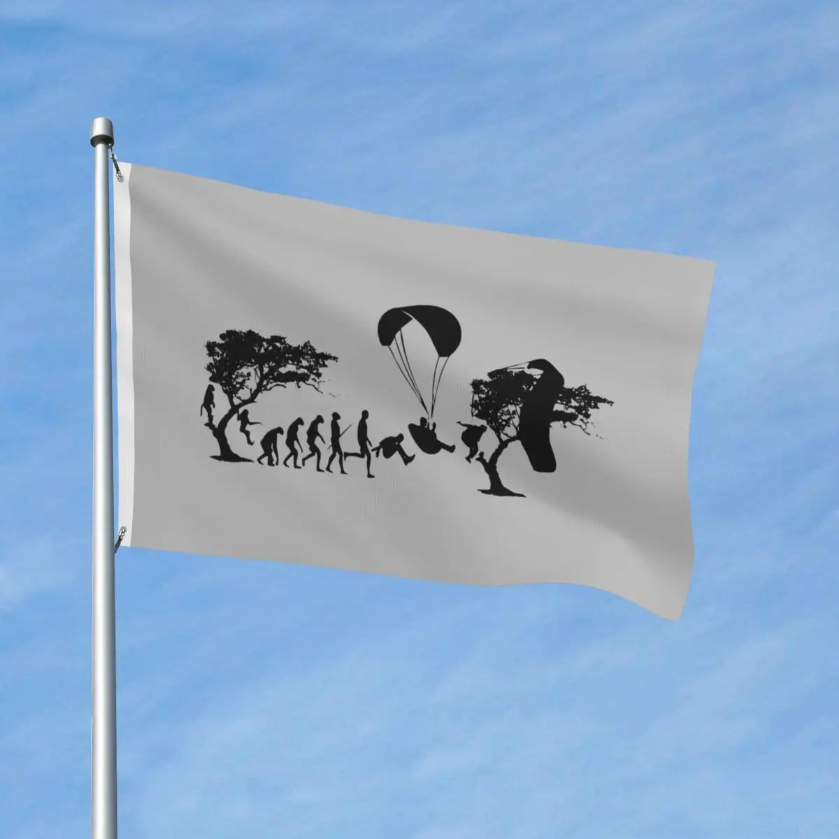 Paragliding Evolution 2 T-Shirt Paraglider Funny Flags Fade Proof Indoor Outdoor Banner All Weather Hanging Decoration