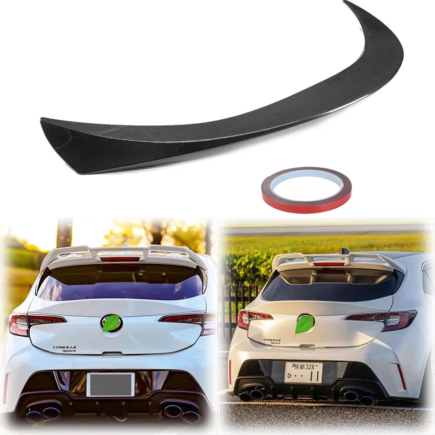 

2019-2022 For Toyota Corolla 5 Door Hatchback Rear Trunk Tailgate Mid Spoiler Wing Lip High Quality ABS Gloss Black Carbon Fiber