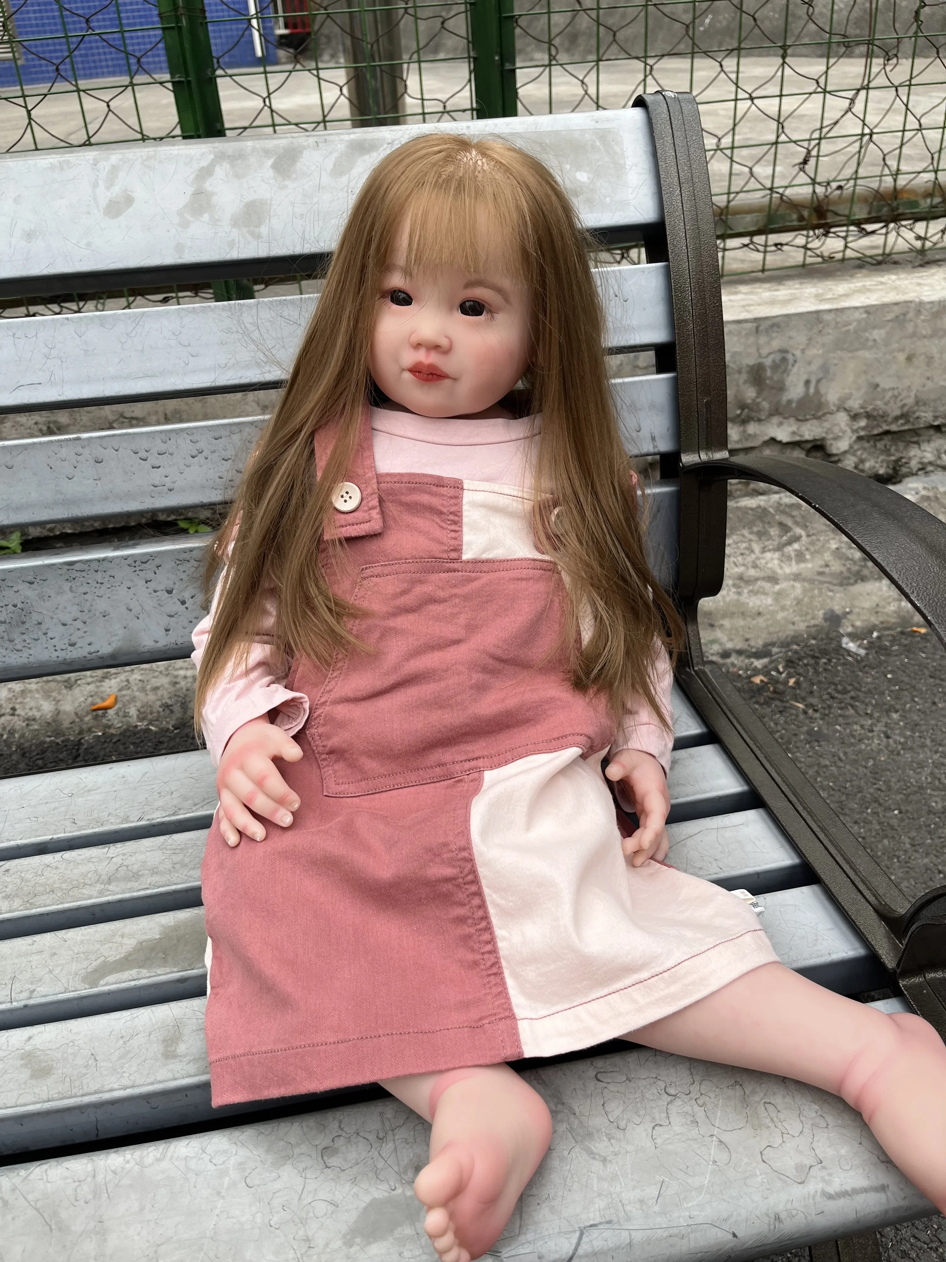 DLS カスタマイズされた限定供給 32 インチリボーンベビーレオニー手根付き髪すでに完成した人形本物の写真