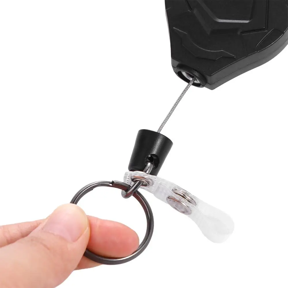 Lost Elastic ID Lanyard Badge Holder Anti-theft Keychain ID Card Holder Badge Reel Retractable Key Ring Easy-to-pull Buckle