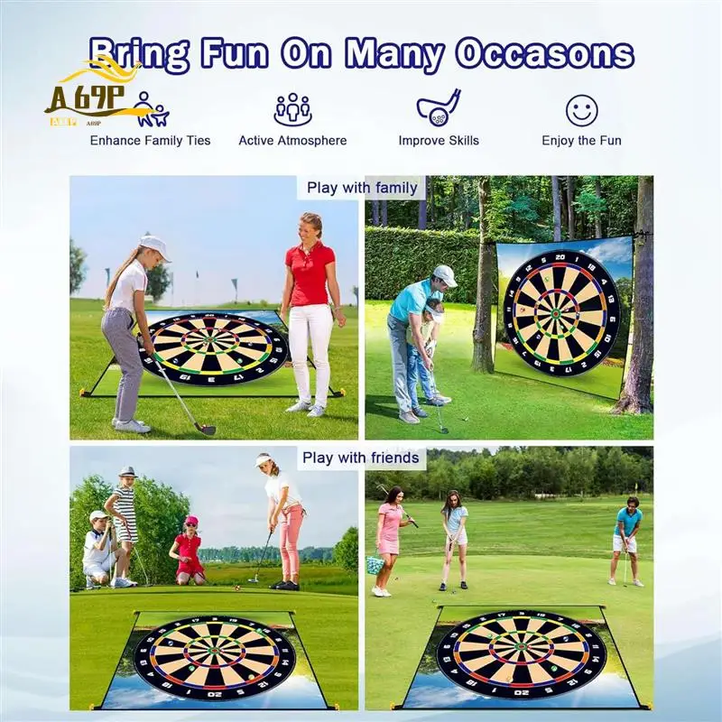 

A69P-Golf Chipping Game Mat Набор игр для гольфа, игровой коврик для игры в дартс для гольфа в помещении и на открытом воздухе для семьи и друзей
