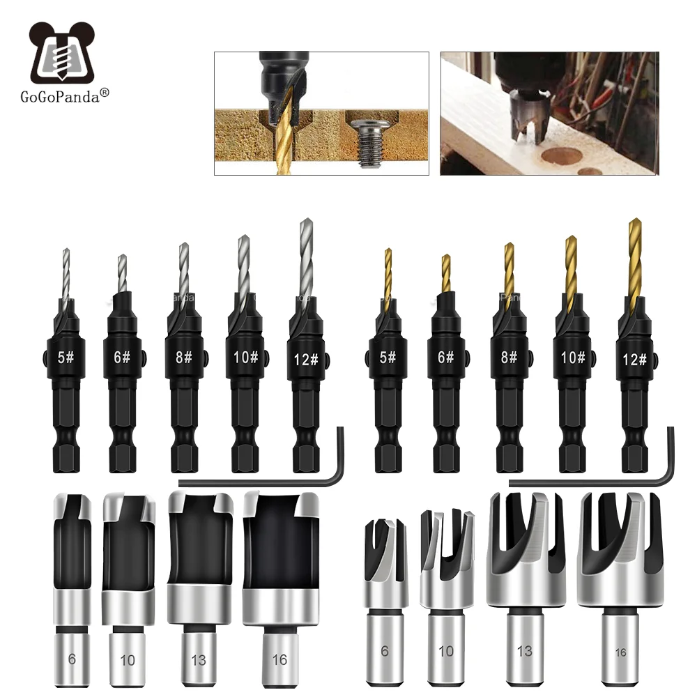 

Woodworking Countersunk Drill Set With Hexagonal Handle Take The Cork And Drill The Screw Holes