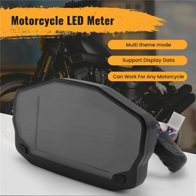 

Motorcycle LED Speedometer LED Speedometer LCD Digital Odometer Fuel Gauge For 1/2/4 Cylinder