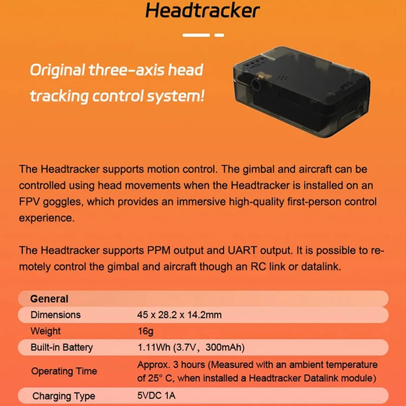 Moduł śledzenia głowy XF Robot Headtracker FPV, trójosiowy, wyjście PPM/UART, do DJI O3/DJI Vista/Caddx Avatar/Moomlight VTX RC FPV Drone