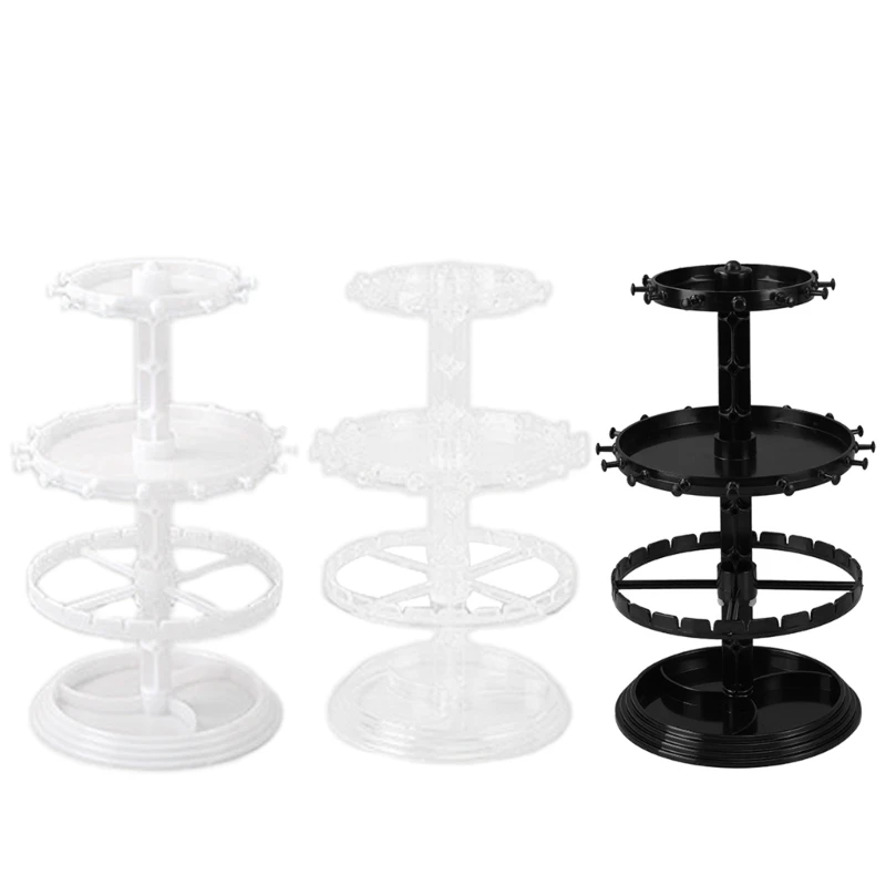 Three Layer Jewelry Stand Rotating Storage Rack Necklace Bracelet Display Shelf