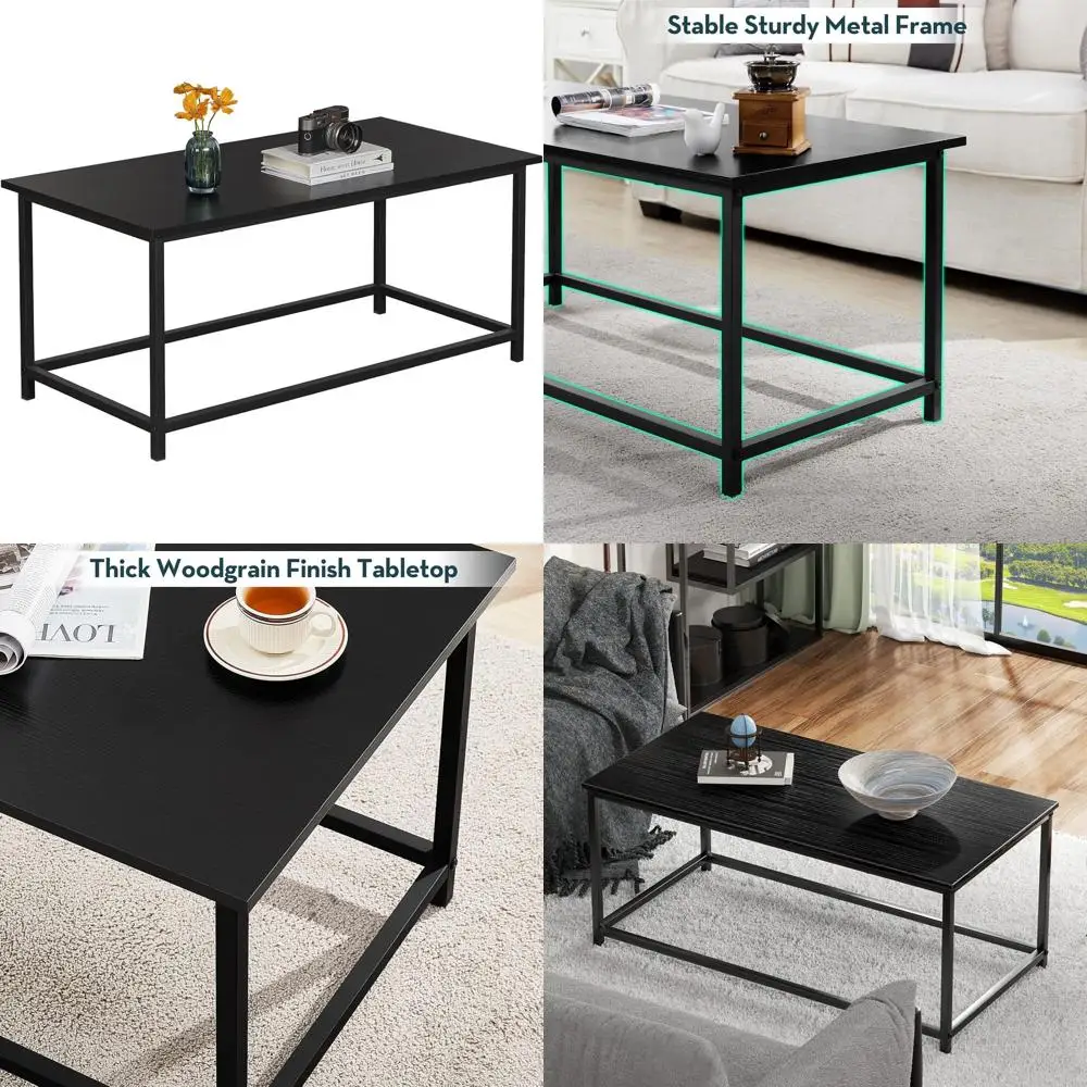 

Modern Rectangular Coffee Table, Minimalist Design for Living Room and Office, Easy Assembly, 39.37 x 19.69 x 17.72