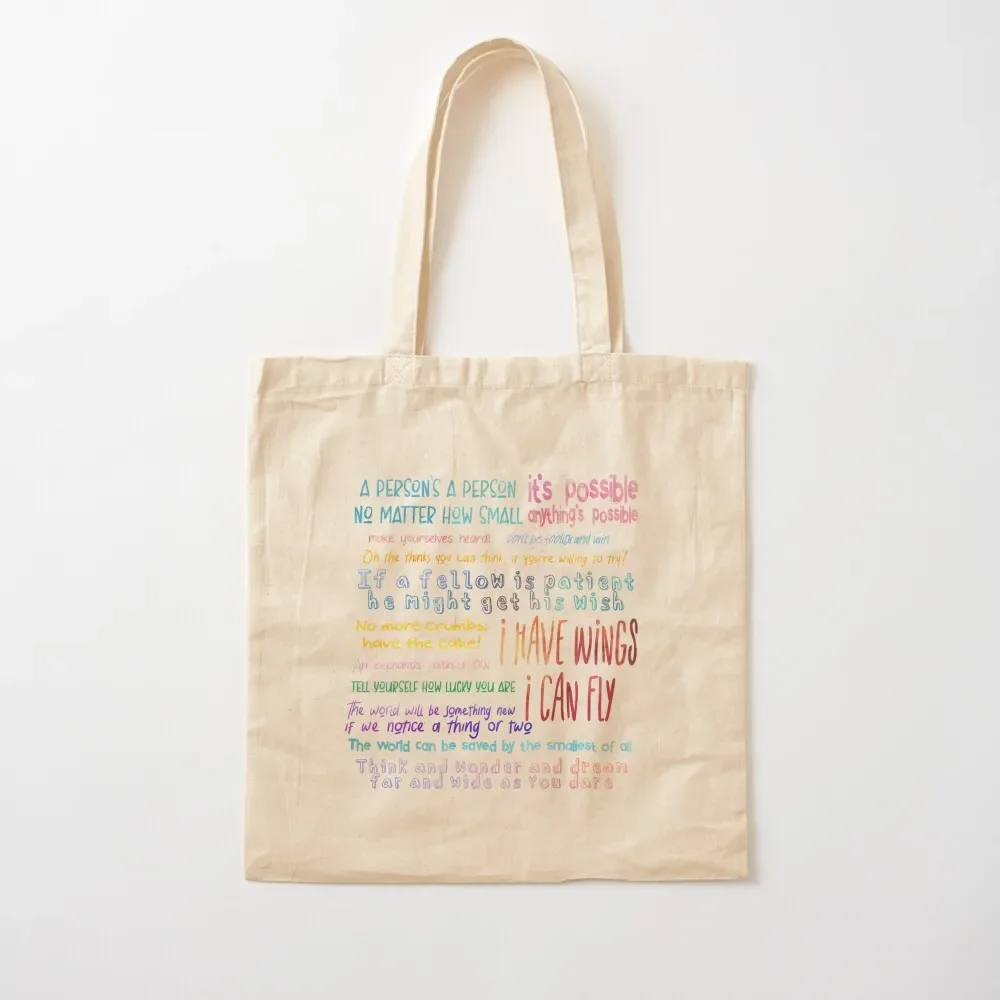 

Seussical Quotes Set Tote Bag Canvas shoulder bag custom fabric bag Cloth tote bags men