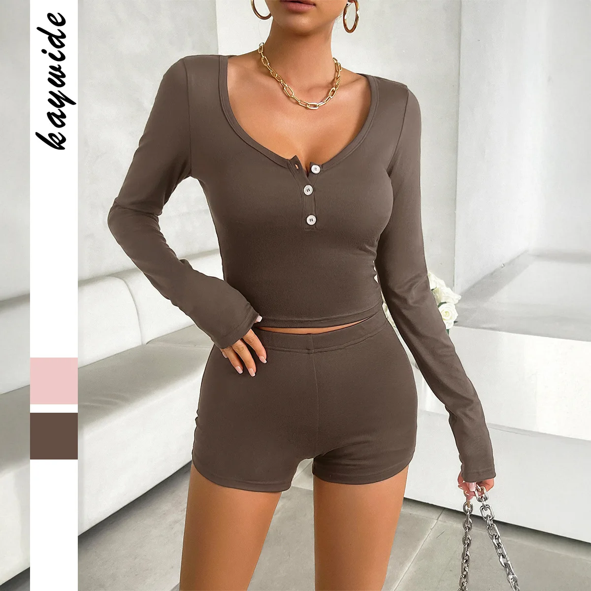 

Spring Summer 2025 Women's Yoga Sports Long Sve T-irt orts Set Casual Sportswear Comfortable Breathable Faionable