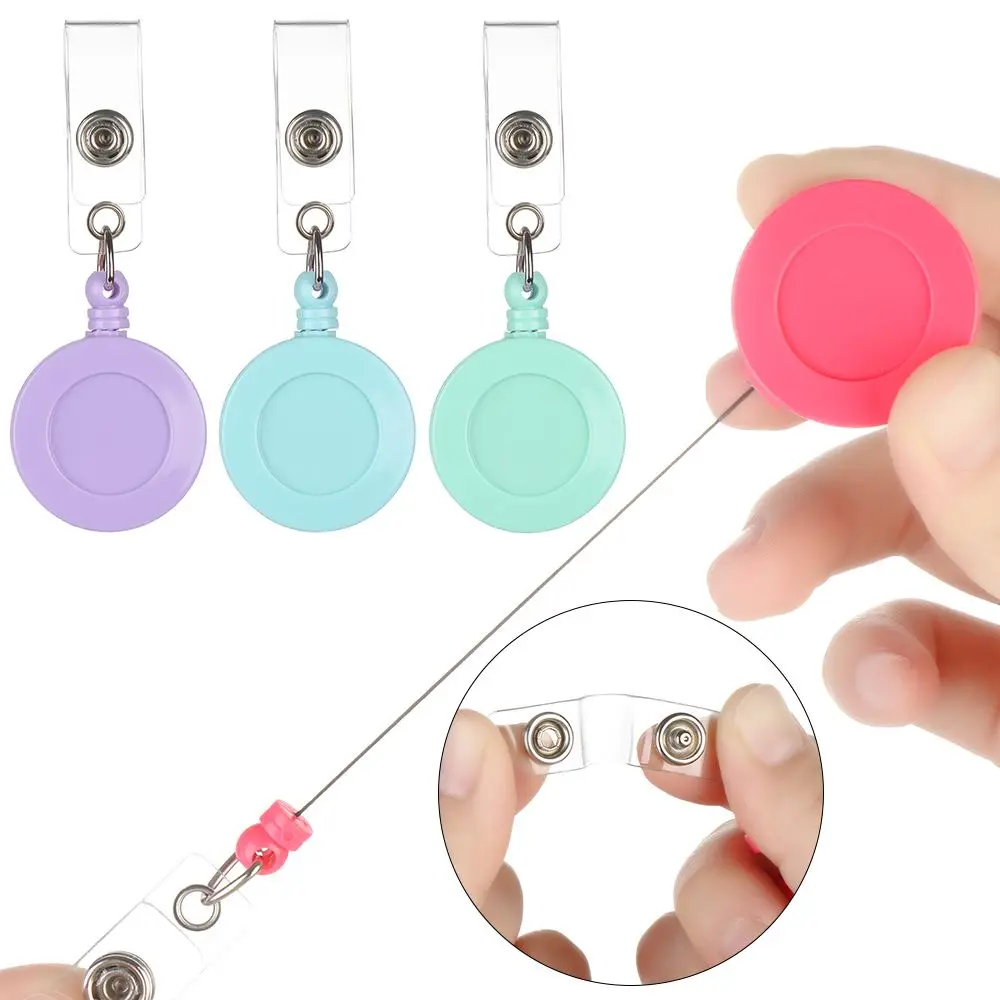 1pc Key Ring High Quality Anti-Lost Clip Office Supplies Badge Holder Nurse ID Name Card Key Ring Lanyards