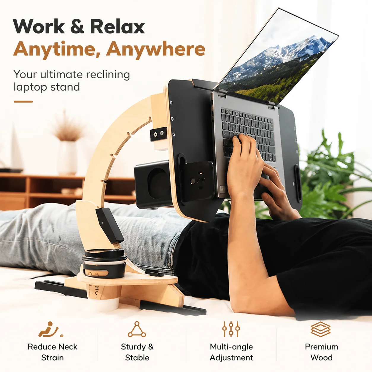 Adjustable Wooden Laptop Bed D - Laptop Stand Foldable review and price