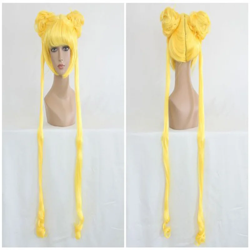 Sailor Moon Blonde Two Braids Long Wavy Wig