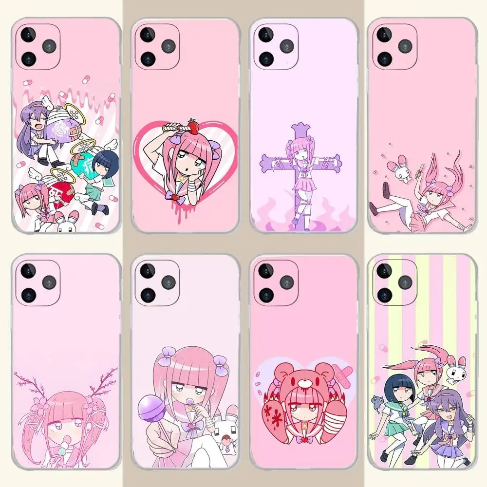 

M-Menhera Chan Comic Phone Case For iPhone 16,15,14,13,12,11 Plus,Pro,Max,XR,XS,Plus,E,SE4,Mini Transparent Soft Cover