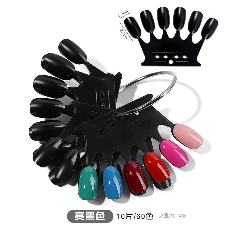 100Sets Nail Art Color Board 60 Color Fan Card Nail Polish Color Board Practice Nail Color Display Board