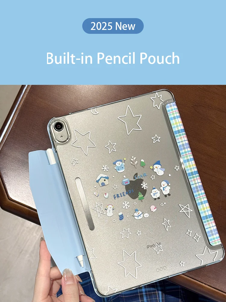 Snow Night Starry Sky iPad Cover For 2026 iPad Air11 2025 Pro11 Pro13 10th 11th Y Fold With Pencil Pocket Auto Wake Sleep