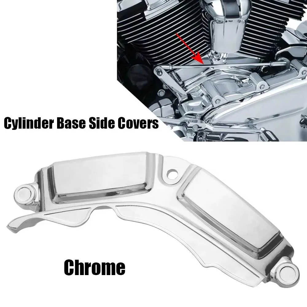 Motorcycle Cylinder Base Side Covers Chrome Part Fit For Harley Touring CVO Road Glide FLTRXSE 2018-2024