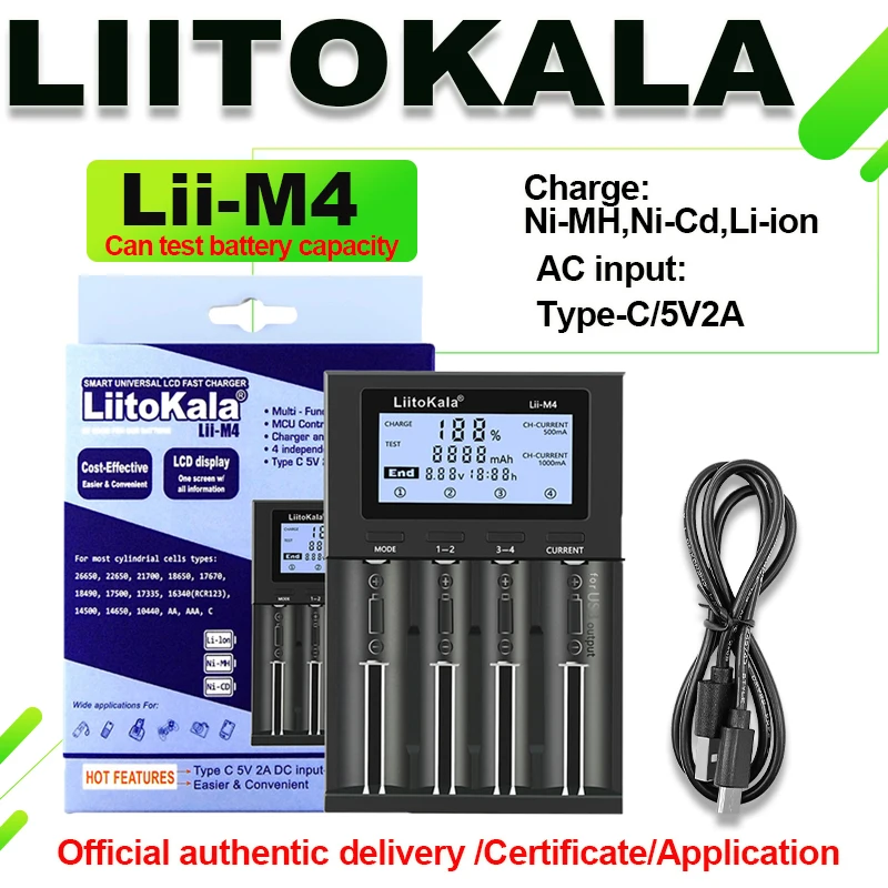 

LiitoKala Lii-600 Lii-PD4 Lii-500 Lii-M4S 18650 26650 AA AAA Rechargeable battery charger