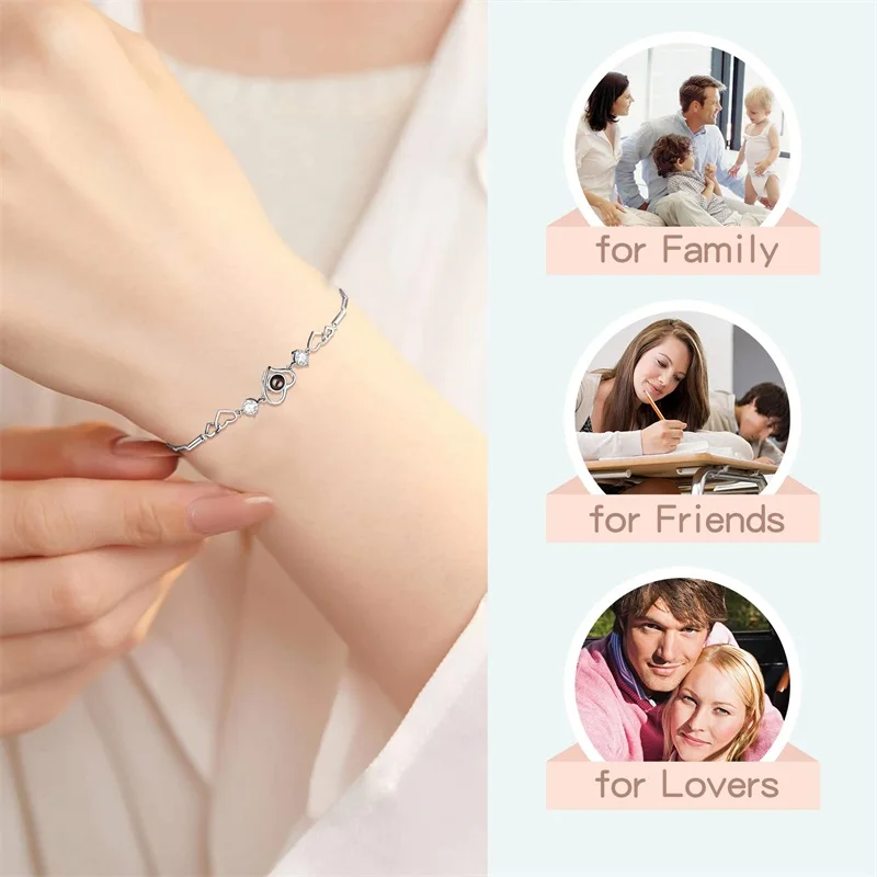 Braccialetto personalizzato con immagine all'interno di braccialetti di proiezione personalizzati con foto braccialetto foto regalo commemorativo personalizzato